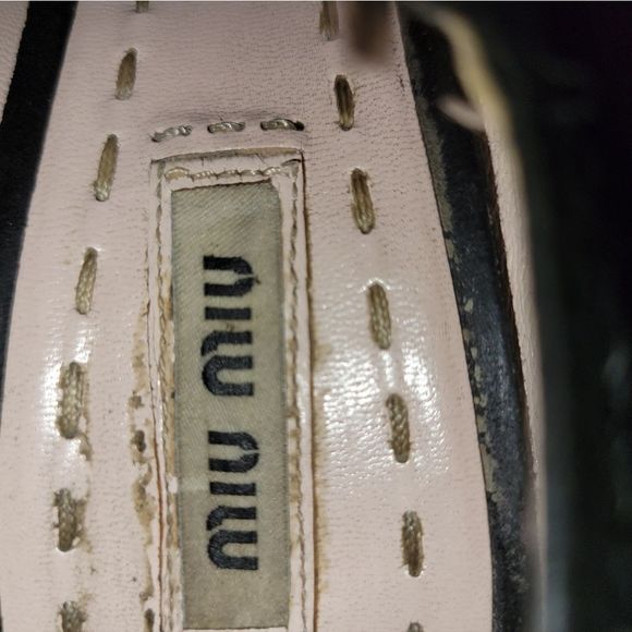 Miu Miu T-strap Open Toe Platform Wedge Heels Size 7 1/2 - Picture 9 of 9